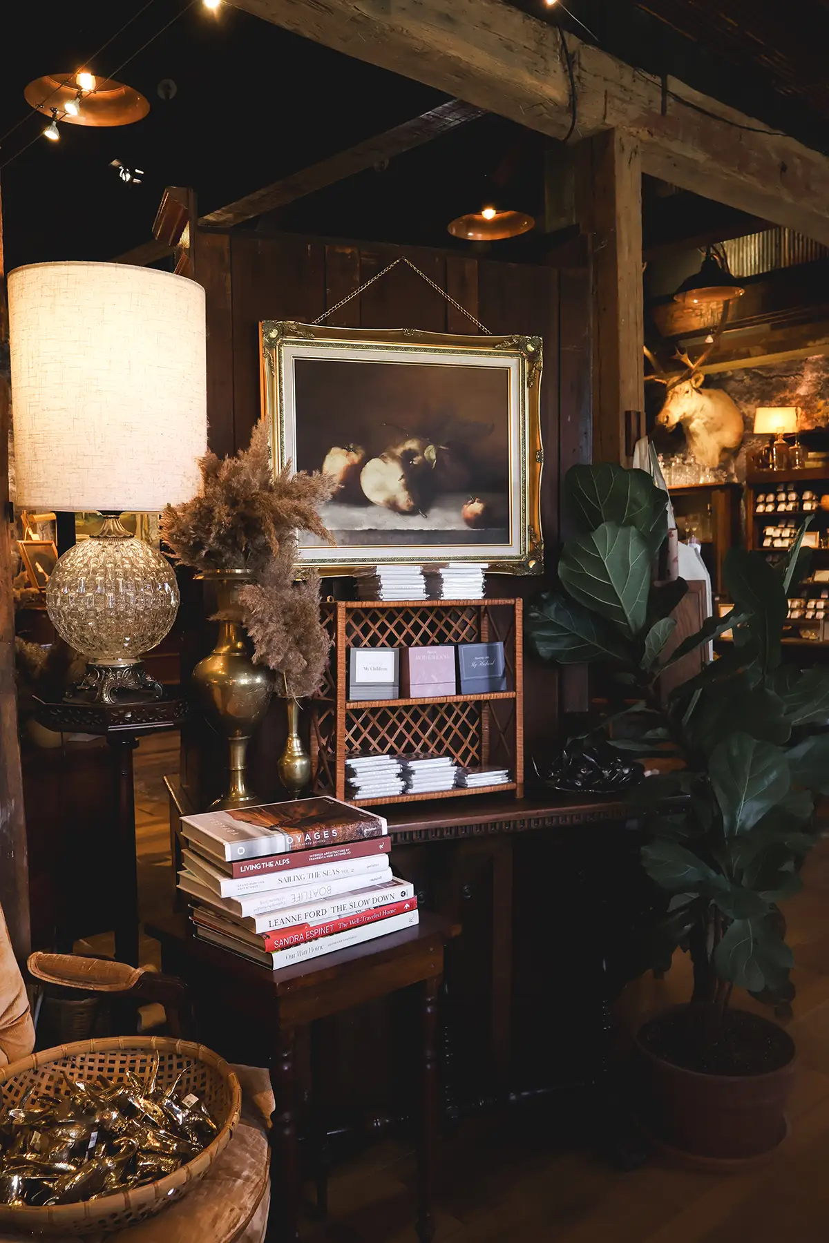 The charming local culture of Leiper's Fork, TN: An upscale antique boutique featuring fine art and vintage decor, just minutes from The Arbors.